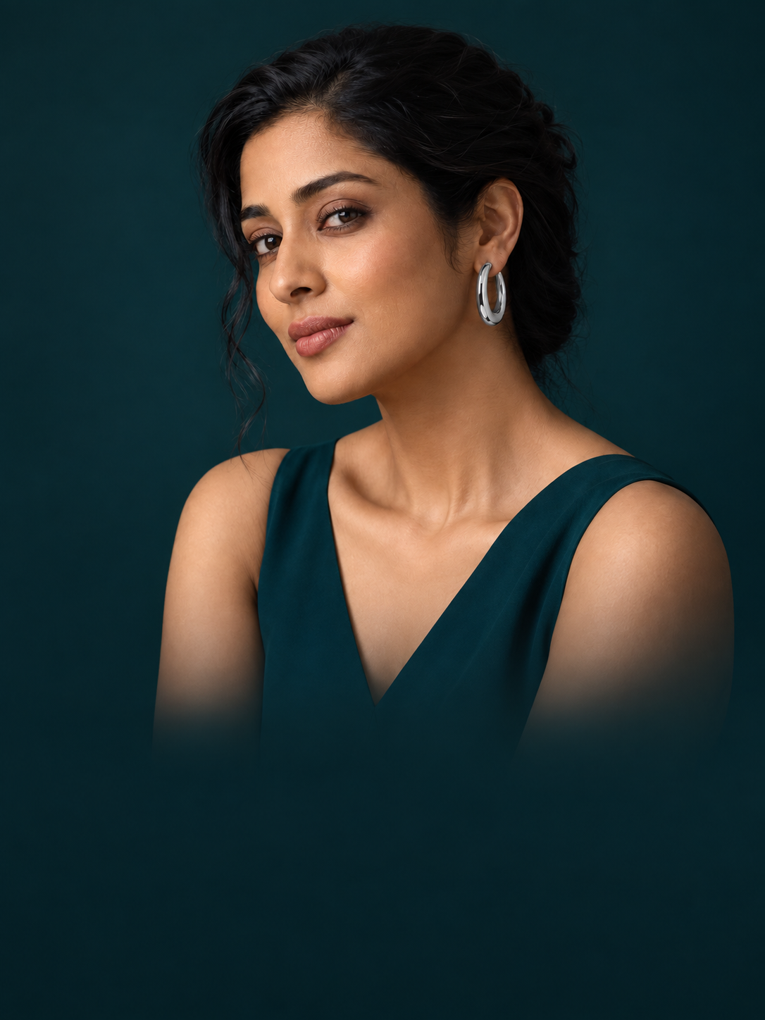 Athyana styling concept with silver-tone hoop earrings